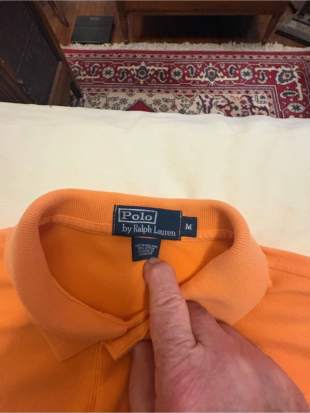 Ralph Lauren Orange Short-Sleeve Polo with Blue Pony